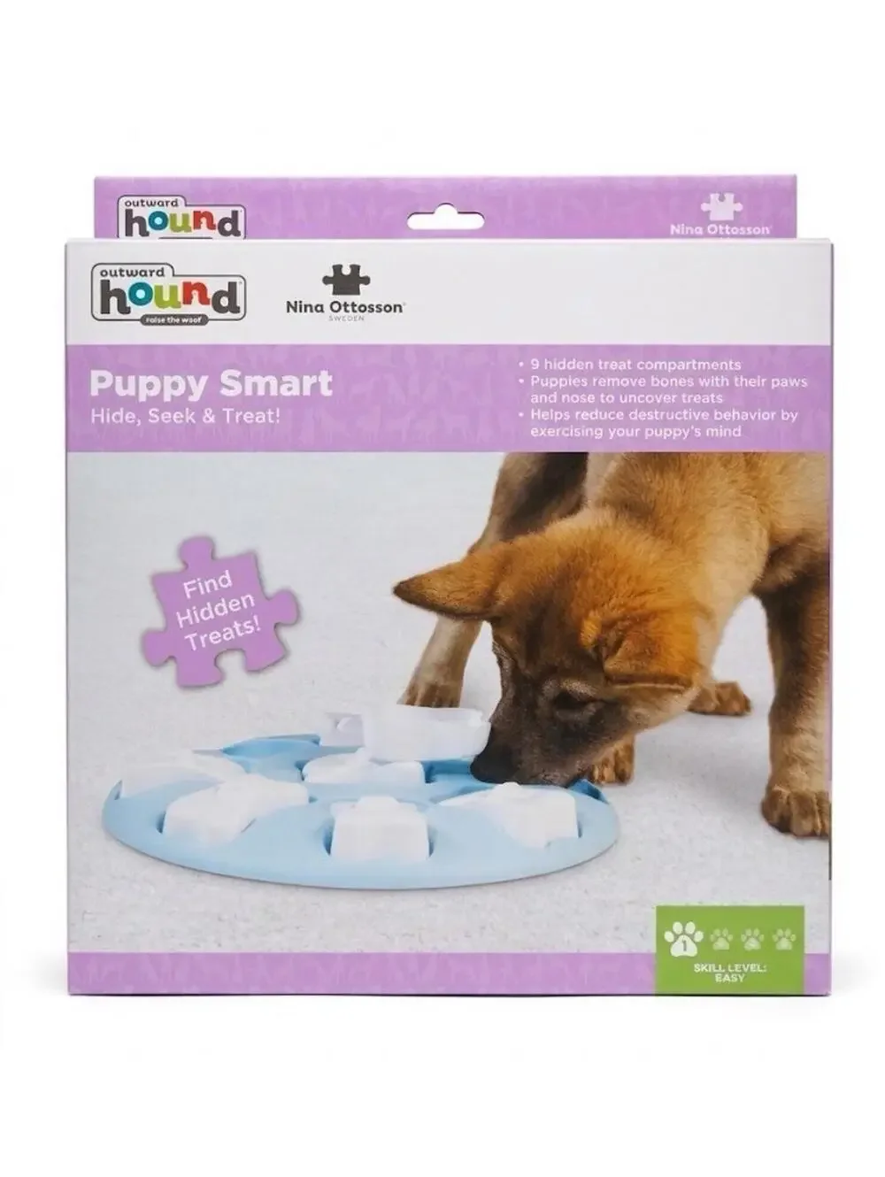 (RGB1) Outward Hound Puppy Smart Hide Seek & Treat Easy Level Interactive Puzzle